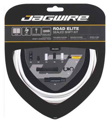 JAGWIRE Kit Complet Câbles Gaines ROAD ELITE SEALED Dérailleurs Blanc