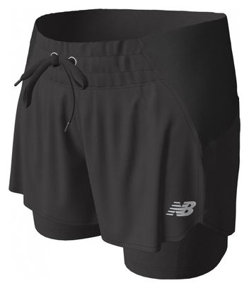 New Balance Impact Run 2-in-1-Shorts für Damen Schwarz