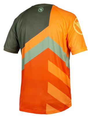 Bedrucktes T-Shirt Endura SingleTrack LTD Olive Grün / Orange
