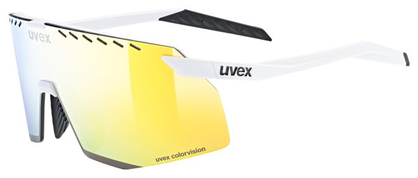 Uvex Pace Stage CV Brille Weiß/Gelb verspiegelte Gläser