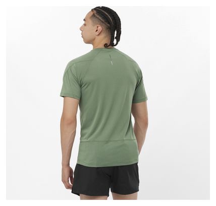 Salomon Cross Run Kurzarm T-Shirt Grün Herren