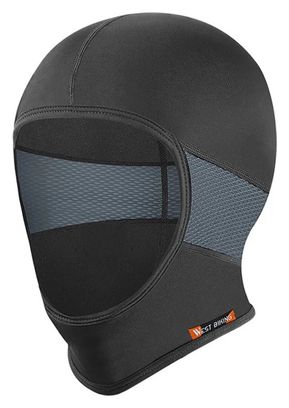 Bonnet d'Eté en Soie Glacée Anti UV Cagoule Noir/Gris