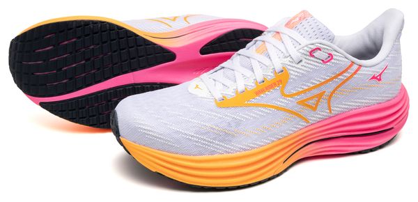 Mizuno Wave Rider 29 Scarpe da corsa Bianco/Arancione/Rosa Unisex