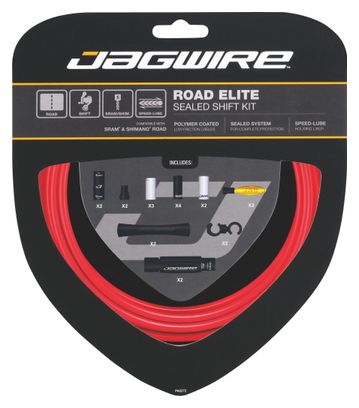 JAGWIRE Kit Complet Câbles Gaines ROAD ELITE SEALED Dérailleurs Rouge