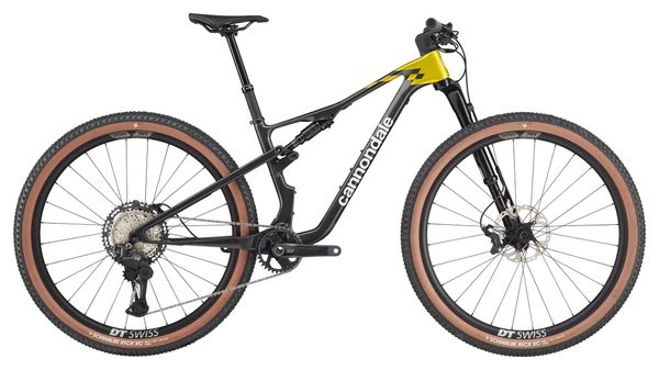 Cannondale Scalpel 2 Lefty Full-Suspension Mountain Bike, Carbon, 29", Shimano 12-Speed, Black/Yellow
