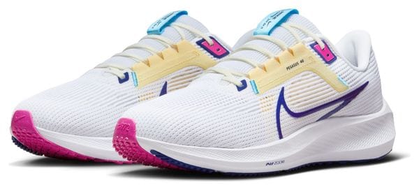 Nike Air Zoom Pegasus 40 White Blue Pink Running Shoes