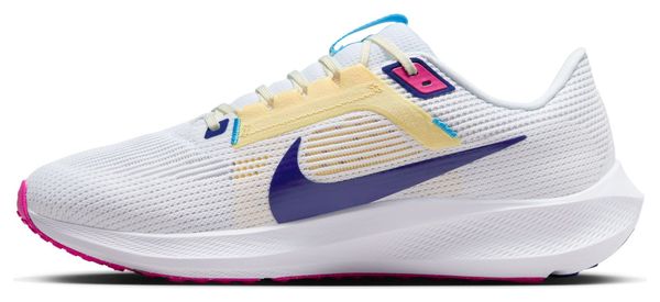 Nike Air <strong>Zoom Pegasus 40 Zapatillas Running Blanco Azul</strong> Rosa