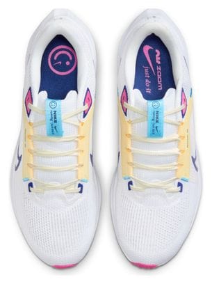 Chaussures de Running Nike Air Zoom Pegasus 40 Blanc Bleu Rose