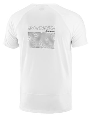 T-shirt manches courtes Salomon Cross Run Blanc Homme