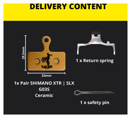 Plaquettes céramique SHIMANO XT XTR G03S | Black Rider