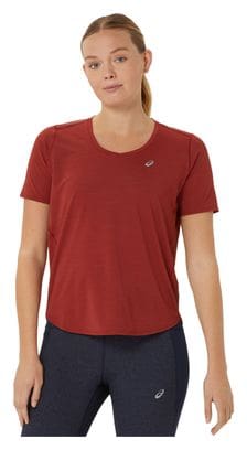 Maillot de manga corta Asics Road V-Neck Rojo Mujer