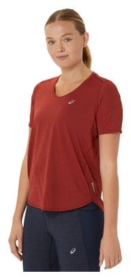 Maillot de manga corta Asics Road V-Neck Rojo Mujer