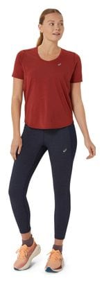 Maillot de manga corta Asics Road V-Neck Rojo Mujer