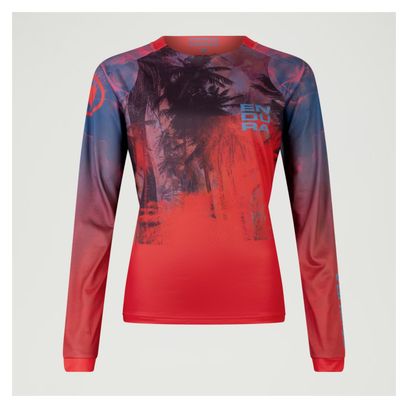 Maillot de manga larga para mujer Endura Tropical LTD Rojo