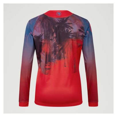 Maillot de manga larga para mujer Endura Tropical LTD Rojo