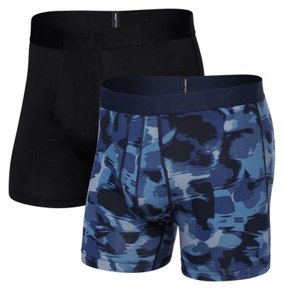 Boxer da uomo Saxx DropTemp Cooling Cotton Fly (confezione da 2) Daybreak Camo/Nero