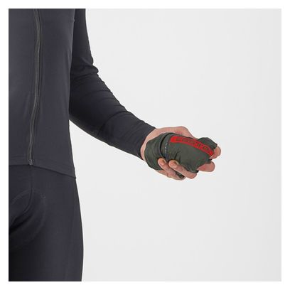 Veste Coupe-Vent Castelli Squadra Stretch Vert Kaki / Gris Foncé