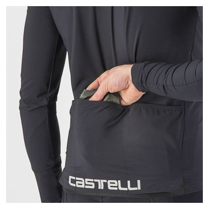 Veste Coupe-Vent Castelli Squadra Stretch Vert Kaki / Gris Foncé