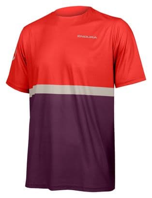Camiseta Técnica Endura SingleTrack Core II Morado Berenjena / Rojo