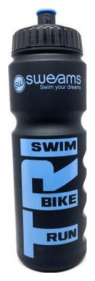 Bidon SWEAMS TRI Swim Bike Run - Black Matt BLUE - 750ml