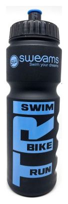 Bidon SWEAMS TRI Swim Bike Run - Black Matt BLUE - 750ml