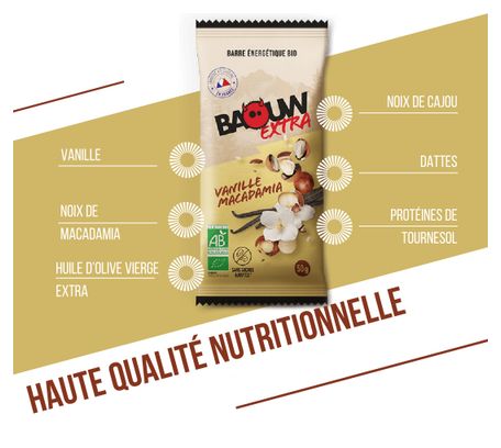 Barre énergétique Baouw Extra Vanille/Macadamia - 50g