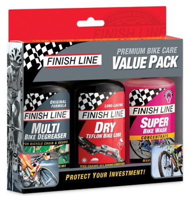 FINISH LINE Combo Premium Fahrradpflege Wert 3x120ml