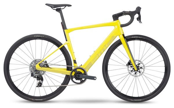 Vélo de Route Électrique BMC Roadmachine 01 AMP X Two Sram Rival XPLR eTap AXS 12V 360 Wh 700 mm Jaune Lime 2023