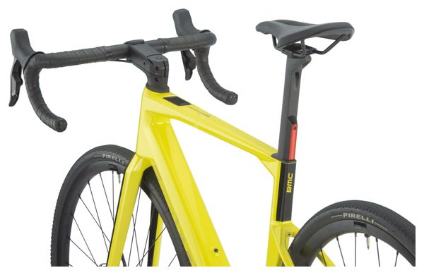 Vélo de Route Électrique BMC Roadmachine 01 AMP X Two Sram Rival XPLR eTap AXS 12V 360 Wh 700 mm Jaune Lime 2023