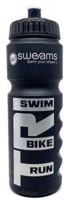 Bidon SWEAMS TRI Swim Bike Run - Black Matt SILVER - 750ml