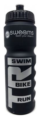 Bidon SWEAMS TRI Swim Bike Run - Black Matt SILVER - 750ml