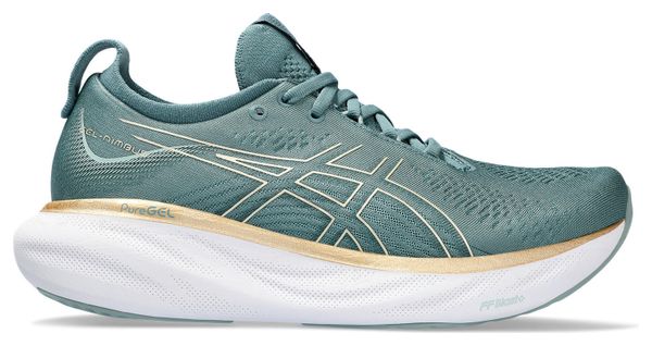 Chaussures Running Asics Gel-Nimbus 25 Bleu/Vert Femme