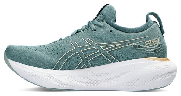 Chaussures Running Asics Gel-Nimbus 25 Bleu/Vert Femme