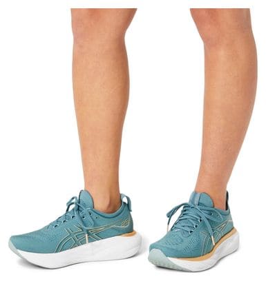 Chaussures Running Asics Gel-Nimbus 25 Bleu/Vert Femme