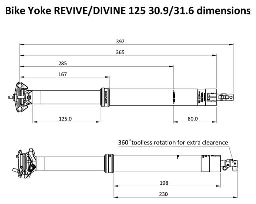 Bike Yoke Divine Reggisella Telescopico Passaggio Interno Nero (Senza Controllo)