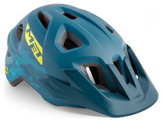 MET Eldar Mips Children's Helmet Petroleum Blue Camo Mat