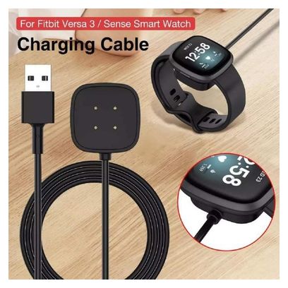 Chargeur pour Fitbit Versa 3 / Sense Câble (Pas pour Versa/Versa 2 / Versa Lite) USB Câble pour Fitbit Sense/Versa 3