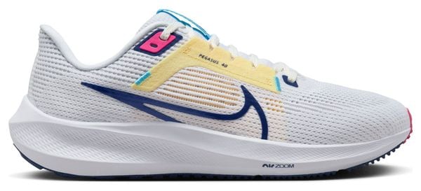 Nike Air Zoom Pegasus 40 Wit Blauw Dames Hardloopschoenen
