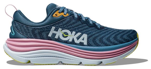 Hoka One One Gaviota 5 Running-Schuhe Blau Rosa Damen