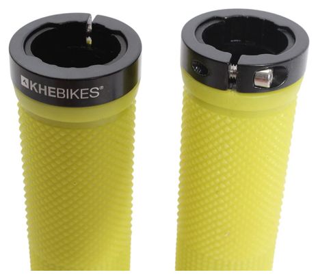 Poignées Lock-On BMX KHE 135 mm légères avec embouts