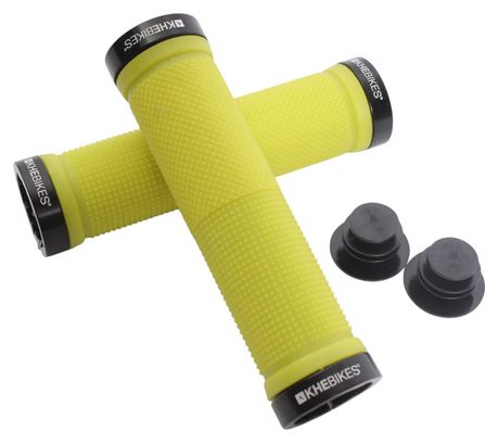 Poignées Lock-On BMX KHE 135 mm légères avec embouts