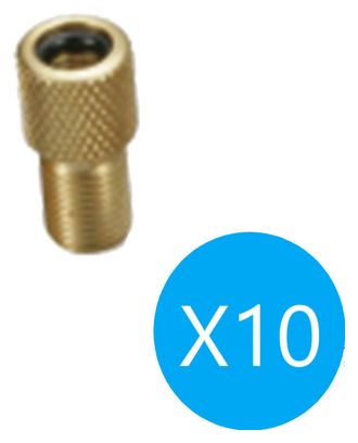 Doos met 10 XLC PU-X14 Schräder ventieladapter (pomp) naar Dunlop (ventiel)