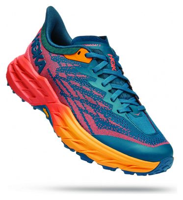 Hoka One One Speedgoat 5 Trailrunning-Schuhe Blau Orange Women