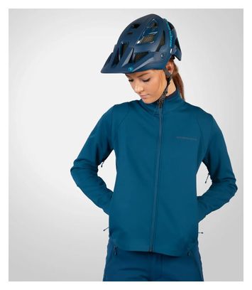 Veste Manches Longues Femme Softshell SingleTrack Bleu