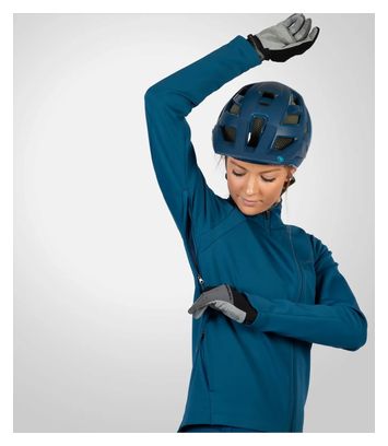 Veste Manches Longues Femme Softshell SingleTrack Bleu
