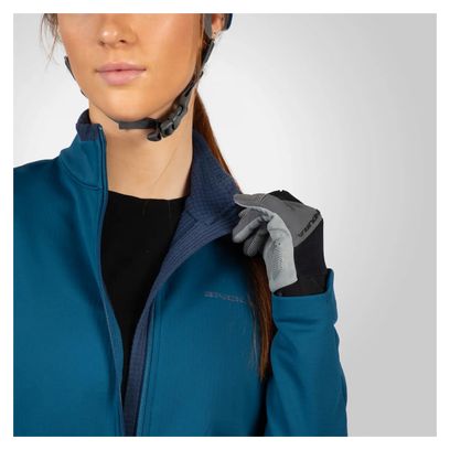 Veste Manches Longues Femme Softshell SingleTrack Bleu