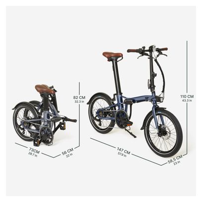 Btwin E Fold 900 1 Seconde Folding E-Bike Shimano Tourney 7S 20'' Grau