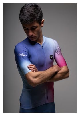 Maillot Manches Courtes LeBram Race Aero Violet Bleu