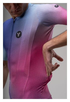 Maillot Manches Courtes LeBram Race Aero Violet Bleu