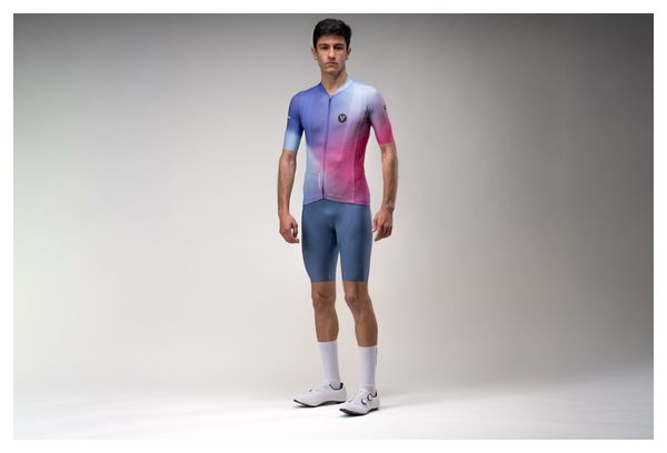 Maillot Manches Courtes LeBram Race Aero Violet Bleu